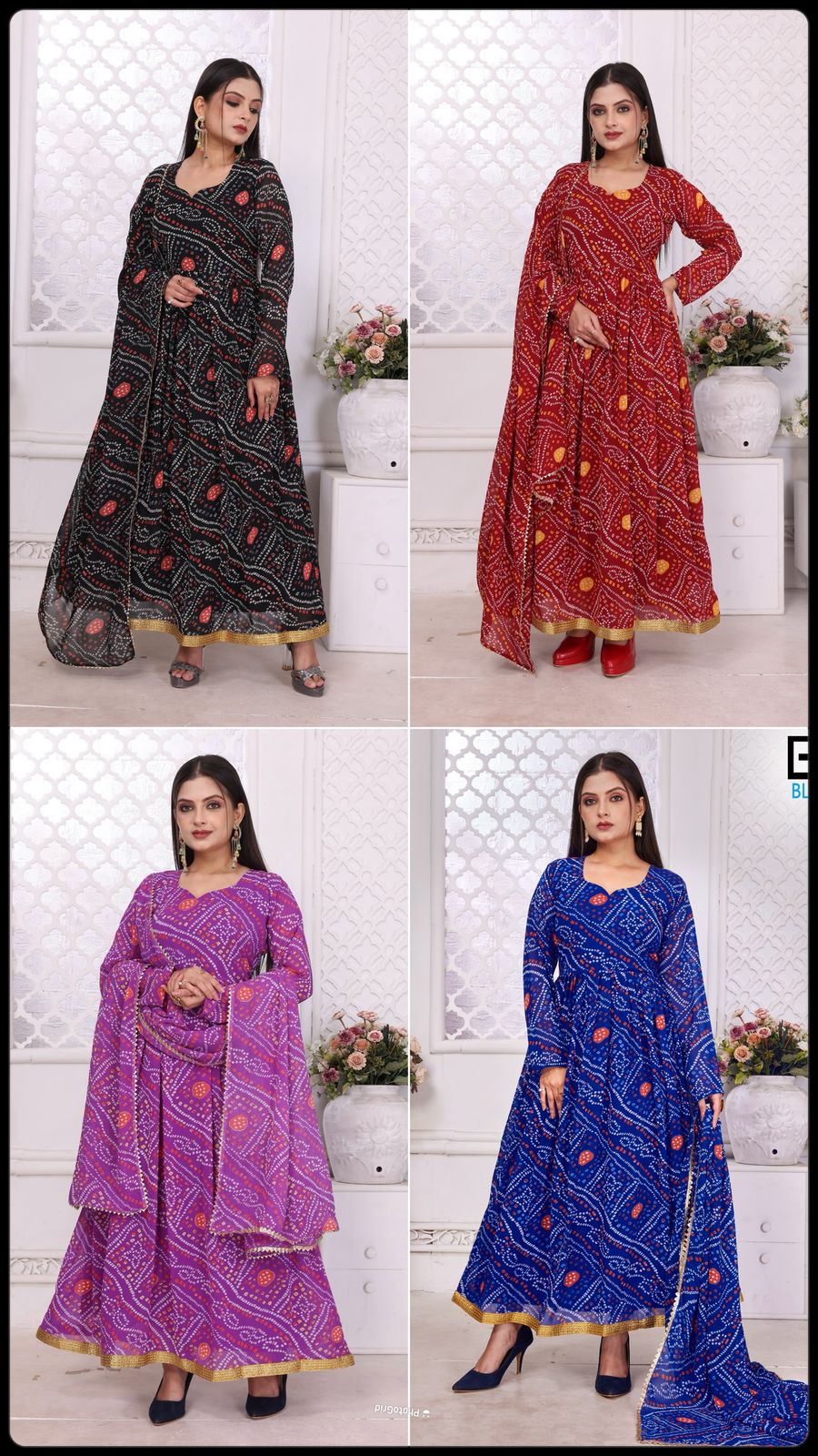 Banno Swag By Blue Hills Georgette Printed Gown With Dupatta Orders In India